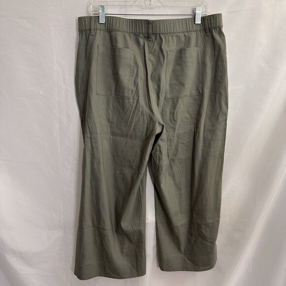 J Jill Linen Stretch Patch Pocket Crops European Flax Willow Large Petite PL - Picture 4 of 9